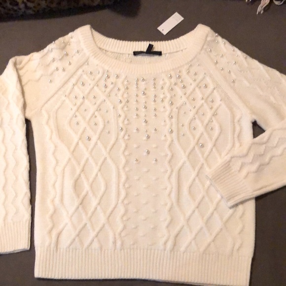 NWT WHBM Pearl Cable Pullover Sweater Lg - Picture 4 of 11